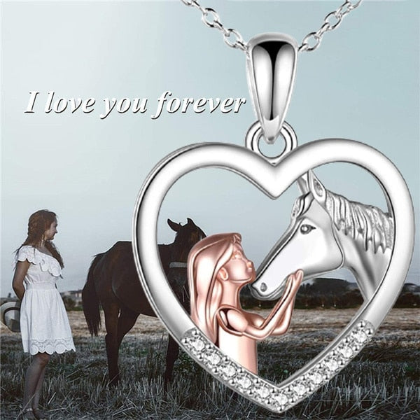 COLLANA per amanti dei CAVALLI "I LOVE YOU"