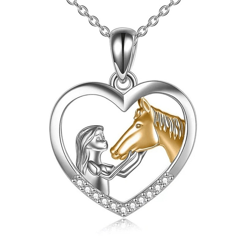 COLLANA per amanti dei CAVALLI "I LOVE YOU"